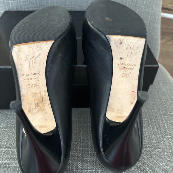 Giuseppe Zanotti Black Peep Toe Heels.  Size 38.5 EU - Picture 7 of 11